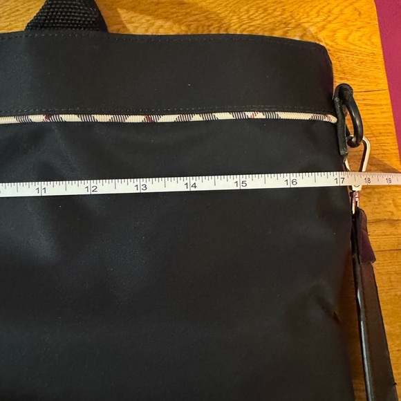 Burberry Black Tote Bag with Plaid Accent - Picture 10 of 11